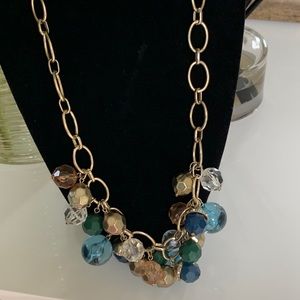 Statement necklace, gold tone links